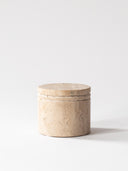 Travertine jar with lid