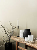 Frost candle lantern large - white